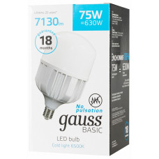 Лампа светодиодная Gauss Basic E40 75Вт 6500K 11734382