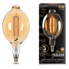 Лампа светодиодная Gauss LED Vintage Filament E27 8Вт 2400K 151802008