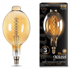 Лампа светодиодная Gauss LED Vintage Filament Flexible E27 8Вт 2400K 152802008