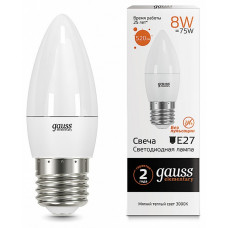 Лампа светодиодная Gauss LED Elementary Candle E27 8Вт 3000K 33218